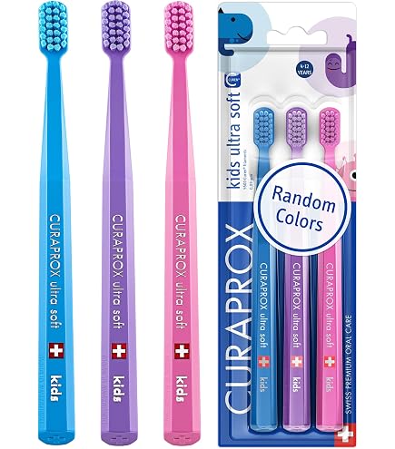 Amazon.com: Curaprox CS Kids Ultra-Soft Toothbrush, Ages 4-12